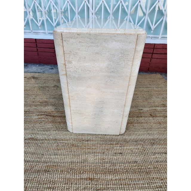 Vintage Travertine Stone Base Table For Sale - Image 4 of 11