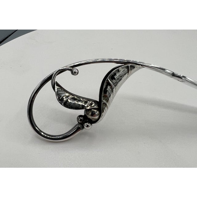 Silver Georg Jensen Sterling Silver Ornamental Serving Spoon #141 For Sale - Image 8 of 12
