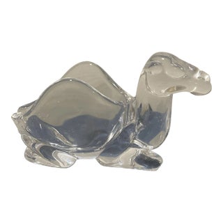 1980s Vannes Le Chantel Rare Crystal Camel Pipe Ash Tray For Sale