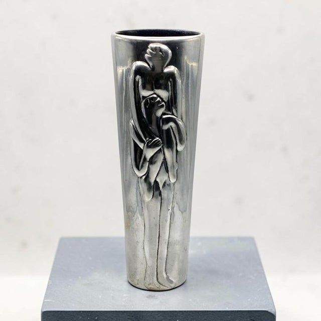 Carrol Boyes Large (13-Inch) Metal "Acrobat" Vase (Modern Figural Metal Sculpture) Please Read For Sale - Image 17 of 17