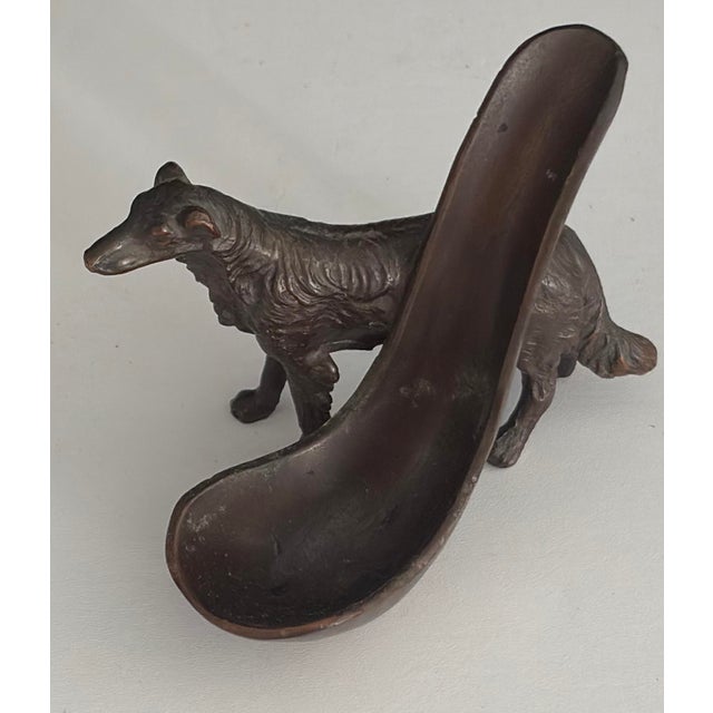 1940s Bronze Speltered Metal Borzoi Copper Pipe Holder Russian Wolfhound For Sale In Los Angeles - Image 6 of 9