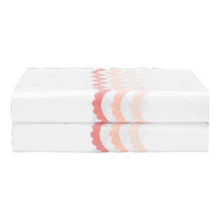 Celerie Kemble + Hamburg House Scallop Standard Pillow Cases - Set of 2 For Sale