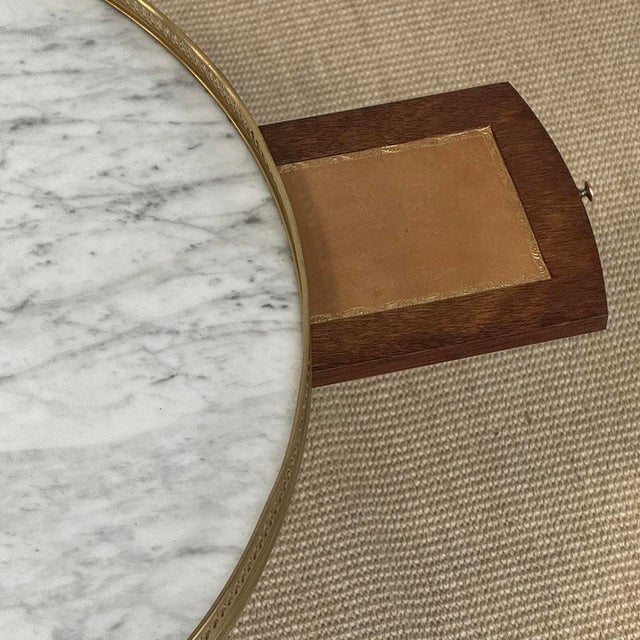 Antique French Louis XVI Mahogany Marble Top Bouillotte Table For Sale - Image 15 of 18