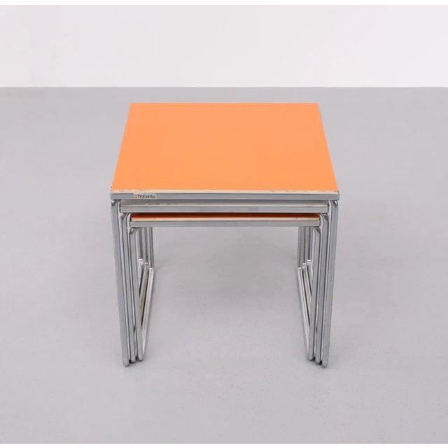 Brabantia Reversible Top Nesting Tables, Holland, 1970s, Set of 3 For Sale - Image 7 of 9