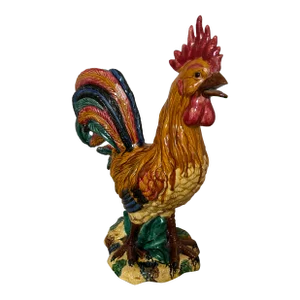 Rooster Figure in Glazed Porcelain, 60’s