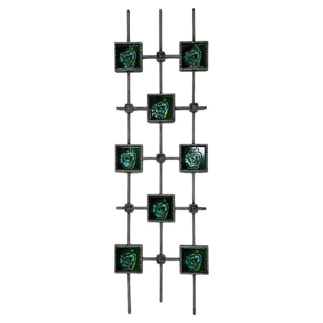 Black Mid-Century Modern Brutalist Wall Sculpture in Ceramic and Cast Aluminium, 1970s For Sale - Image 8 of 8