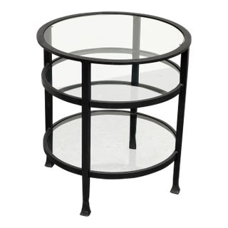 Tanner Round Glass End Table For Sale