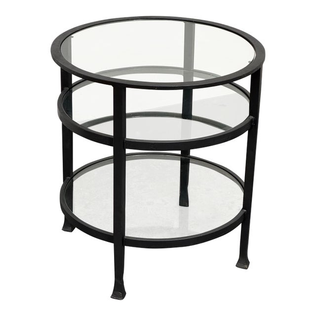 Tanner Round Glass End Table For Sale