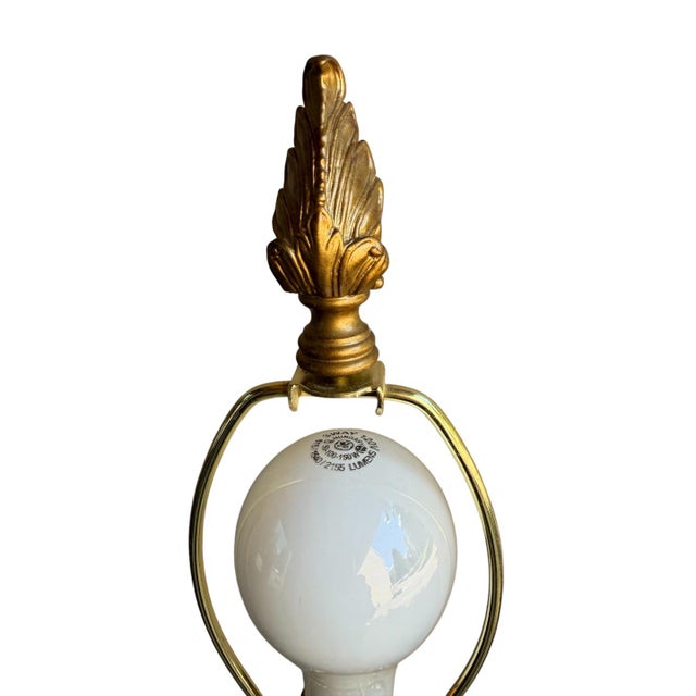 Wood Table Lamp Twisted Ancanthus Leaves With Frederick Cooper Lamp Shade For Sale - Image 7 of 10