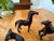 Mid 20th Century Vintage Carved Dark Wood Horse Figurines, Set of 5 Miniatures For Sale - Image 5 of 9