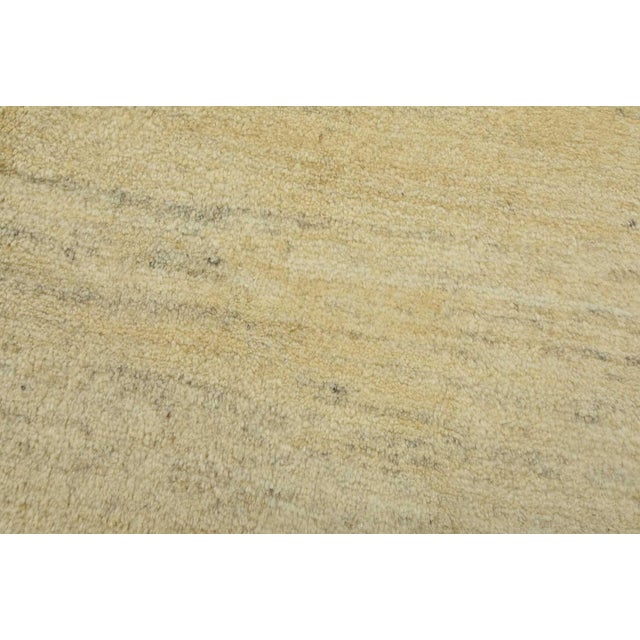 Gabbeh Rug 4’11” X 6’5” Ivory Wool Vintage Tribal Hand-Knotted Carpet For Sale - Image 4 of 12