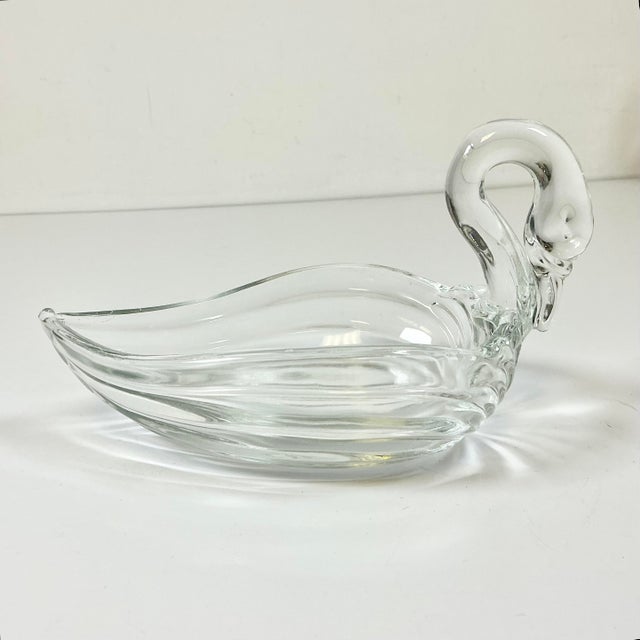 Transparent 1950s Vintage Hollywood Regency Art Deco Swan Salt Cellars & Butter Dish - Set of 10. For Sale - Image 8 of 18