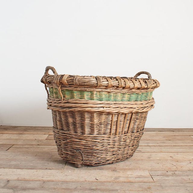 Antique French Champagne Grape Harvest Log Basket, 1920s For Sale - Image 4 of 8