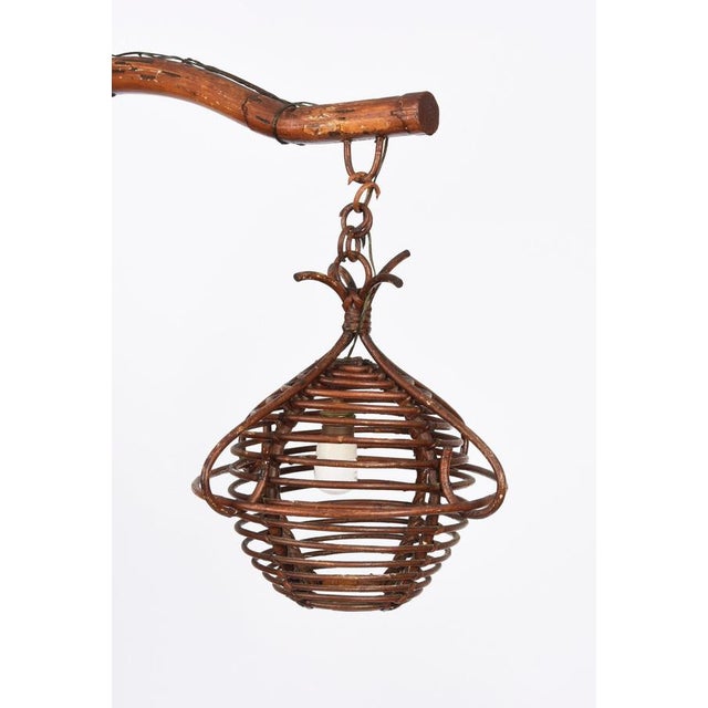 Mid-Century Italian Bamboo and Rattan Floor Lamp, 1950s For Sale - Image 13 of 18