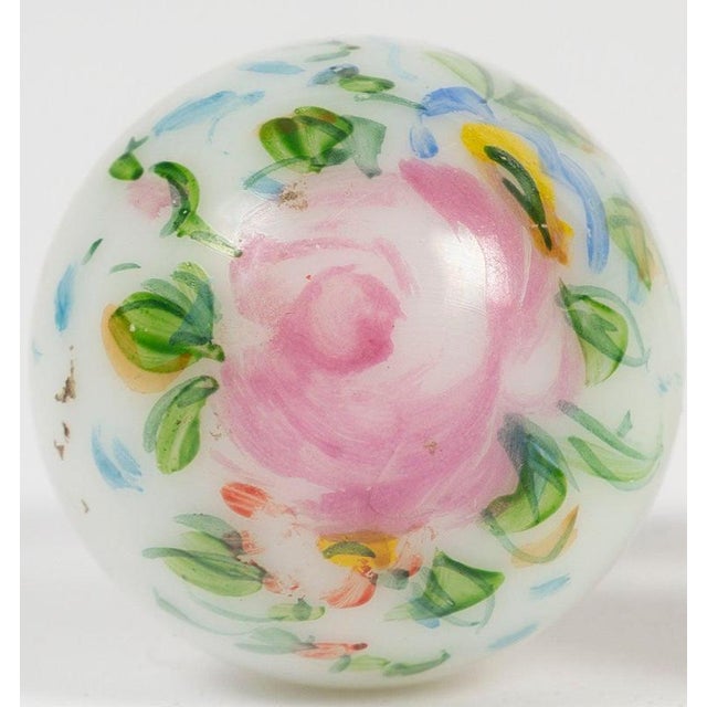 19th Century Napoleon III Painted Opaline Stoppers, Set of 2 For Sale - Image 4 of 6