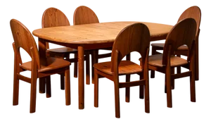 Danish Pine Dining Room Set, 1990, Set of 7