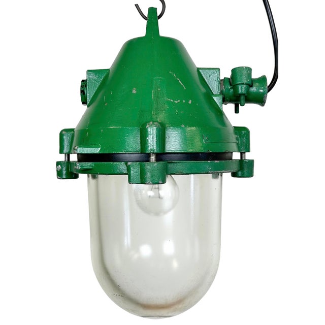 Industrial Green Explosion Proof Lamp in Cast Aluminium from Elektrosvit, 1970s For Sale - Image 18 of 18