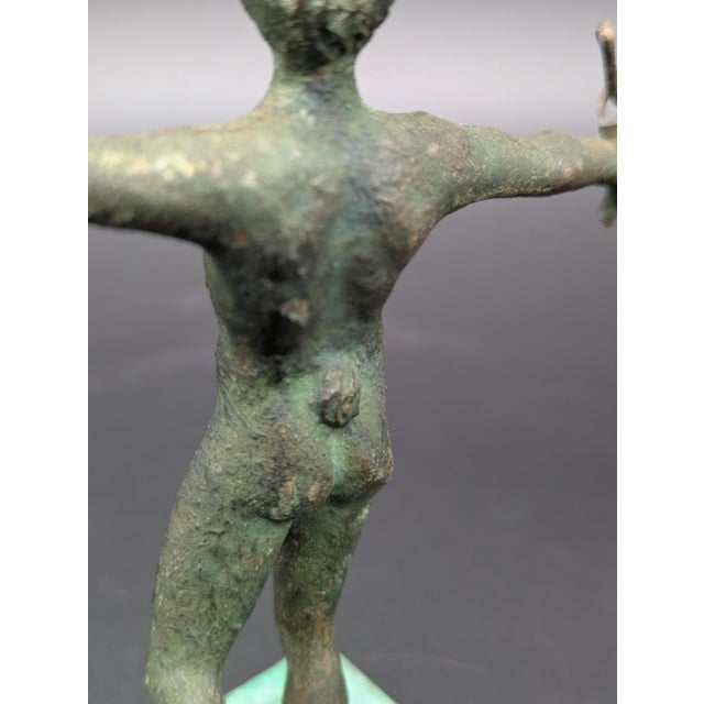 Bronze Grand Tour Era Bronze Statuette: "Dancing Satyr" (C. 1660s-1840s) For Sale - Image 8 of 9