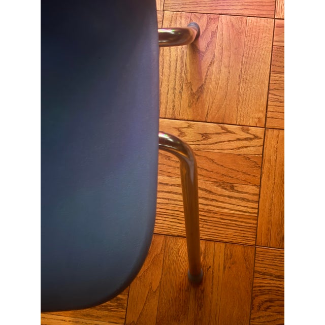 1 Vintage Herman Miller Style Chair by Virco … in Desirable … Blue …Designed by Richard Holbrook For Sale - Image 11 of 12