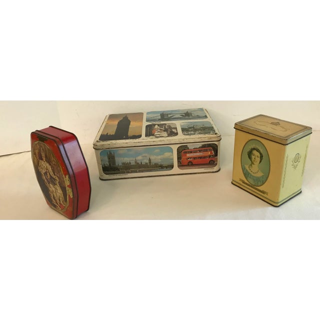 Three vintage English tins. One 1937 commemorating Edward the Eight’s coronation, one 1953 commemorating Queen Elizabeth’s...