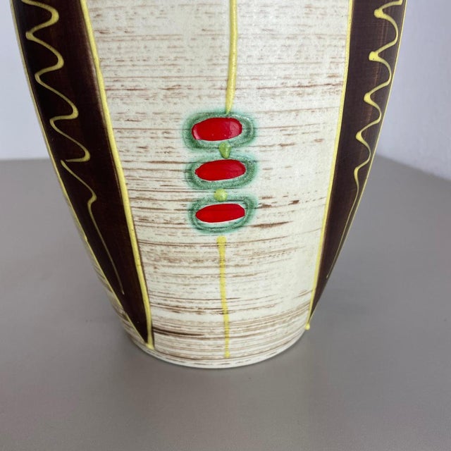 Fat Lava Pottery Stripe & Dots Vase from Jasba Ceramics, Germany, 1950s For Sale - Image 11 of 18