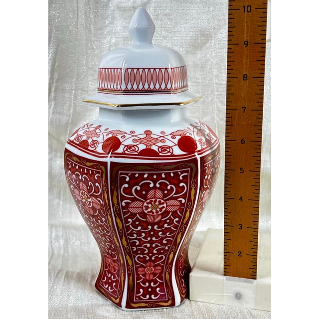 Late 20th Century Imperial Brocade Porcelain Lidded Urn, Georges Potard Collection For Sale - Image 5 of 8
