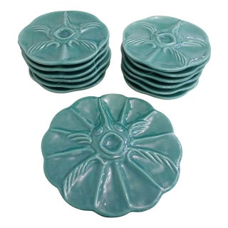 Oyster and Fish Service in Earthenware, 1950s, Set of 13 For Sale