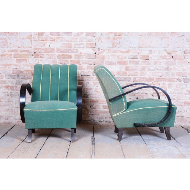 Set of Vintage Art Deco Armchairs by Jindrich Halabala for Up Zavody, 1930s For Sale - Image 6 of 9