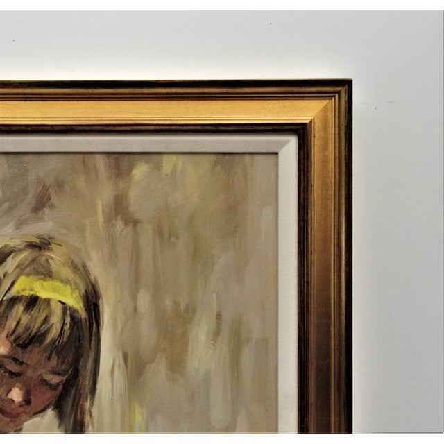 Paint Gunnar Donald Anderson, Young Girl with Her Cat For Sale - Image 7 of 8