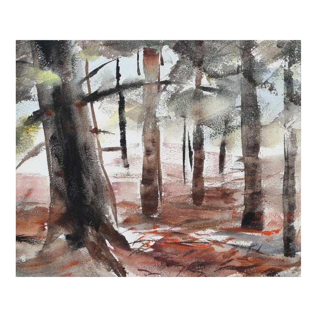 1950s "Forest P2.62" Watercolor Painting by Eve Nethercott For Sale