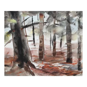1950s "Forest P2.62" Watercolor Painting by Eve Nethercott