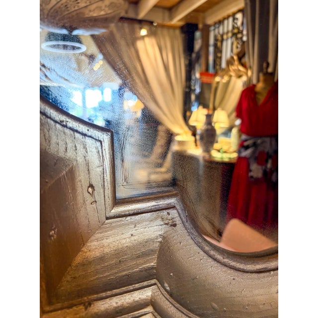 1980s Gold Painted Quadrifoil Shape Wall Mirror - Wood Frame and Bevelled Mirror Glass For Sale - Image 4 of 8