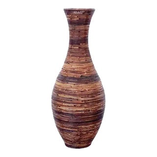 Vintage Crespi Style Pencil Reed Floor Vase For Sale