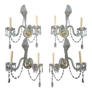 Antique Baccarat Style Sconces - Set of 4