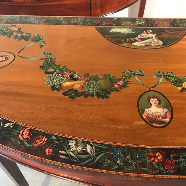 Wood 1920s Americana Satin Wood Handpainted Tables - a Pair For Sale - Image 7 of 13