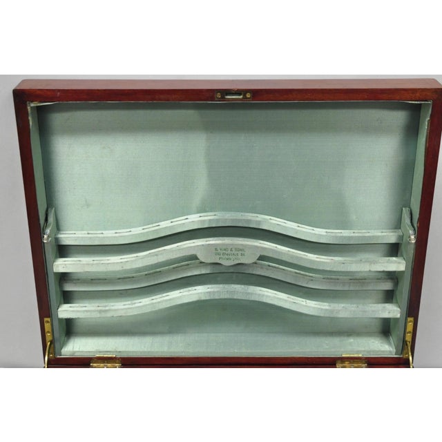 Antique S Kind & Sons Edwardian Mahogany Fitted Silverware Flatware Case Chest For Sale - Image 10 of 18