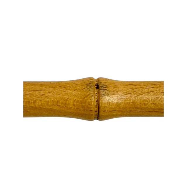Vintage French Provincial Faux Bamboo Carved Wood Double Towel Rack For Sale - Image 6 of 17