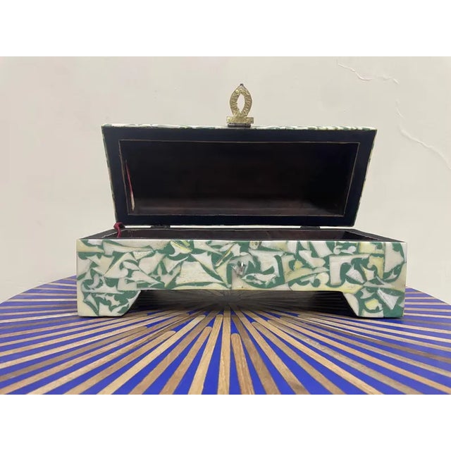 Handmade Wooden Box With Metal and Resin–Unique Decorative Storage Chest for Jewelry & Keepsakes For Sale - Image 4 of 8