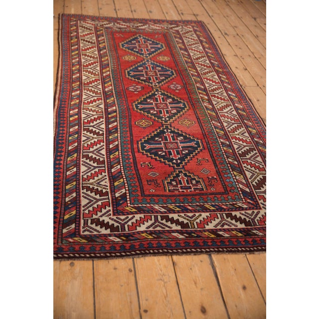 Brick Red Antique Kazak Rug Runner - 3'11" x 7'9" For Sale - Image 8 of 11