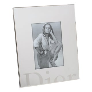 Christian Dior Home Silver Plate Picture Frame with Engraved Dior Logo, 1990s For Sale