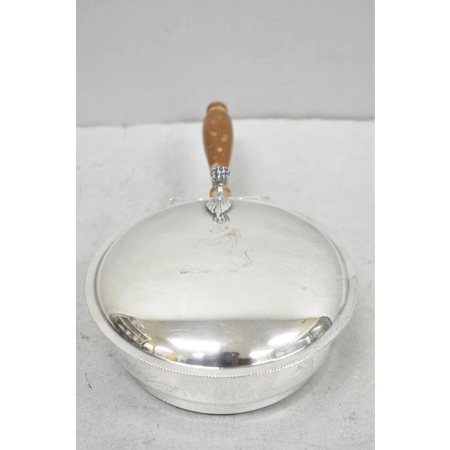 Vintage Sheffield Co Silver Plated Hinged Lid "Horse" Silent Butler W/ Broom For Sale - Image 13 of 18