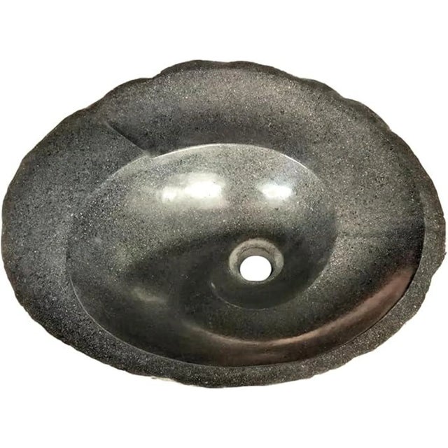 Rustic Natural River Stone Vessel Sink Spiral Vanity Basin For Sale - Image 3 of 3