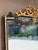 Late 20th Century Italian Giltwood Mirror With Blue Painted Details and Floral Swags For Sale - Image 9 of 12
