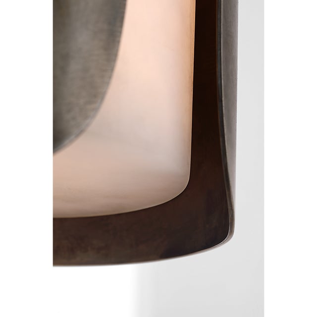Anne-Marie Barton for Visual Comfort Signature Armise 29" Sconce in Mottled Pewter with Alabaster For Sale - Image 14 of 14