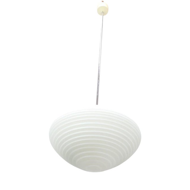 Large Mid-Century Czechoslovak Opaline Glass Pendant Lamp from Napako, 1970s For Sale