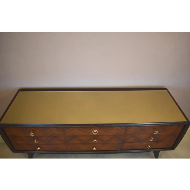 Wood Vintage Italian Nine-Drawer Commode Attributed to Vittorio Dassi, 1950s For Sale - Image 7 of 12