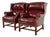 Hancock & Moore Chippendale Wingback Leather Lounge Chairs | Pair For Sale