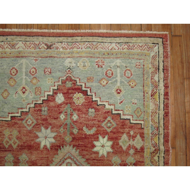Antique Square Zabihi Collection Turkish Anatolian Rug - 3'7" x 4'5" For Sale - Image 4 of 5