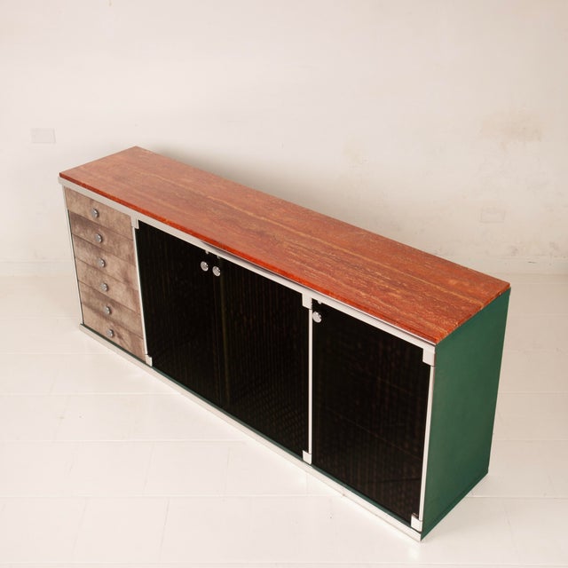 Marble and Leather Tucroma Sideboard by Guido Faleschini for i4 Mariani, 1970 For Sale - Image 4 of 18
