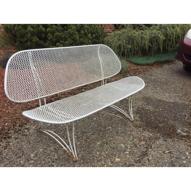 Vintage Homecrest White Wrought Iron Outdoor Bench Chairish